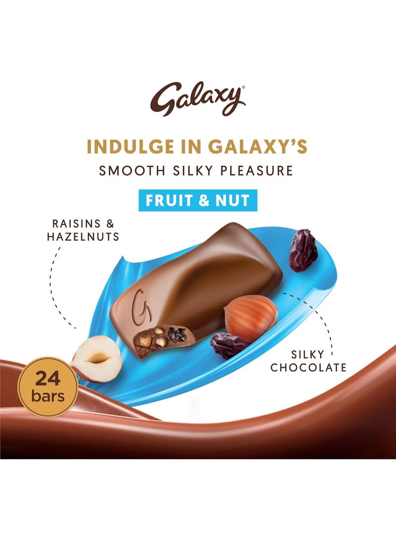 Galaxy Milk Chocolate with Fruit & Nut Pack of 24x36g Bars, Chocolate Pleasure with the Fruit & Nut Galaxy Chocolate - Image 2