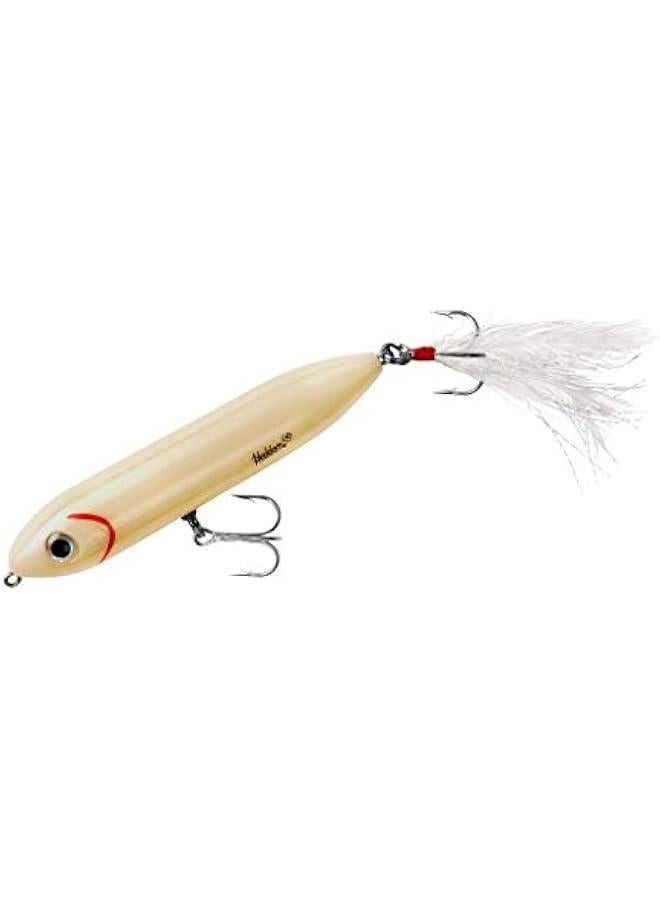 Arabest Super Spook Topwater Fishing Lure for Saltwater and Freshwater, Bone - Feather Dressed, Feather Super Spook Jr (1/2 oz)  - Image 1