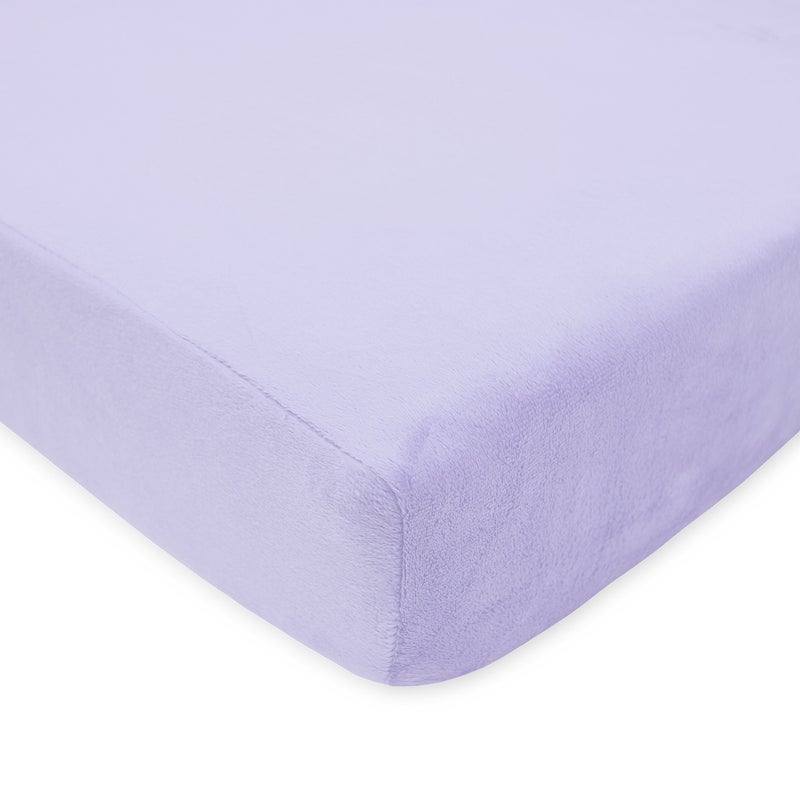 TL Care Heavenly Soft Chenille Fitted Crib Sheet 28 x 52 Warm and Cozy Neutral Chenille Sheet Lavender for Boys and Girls Fits Crib and Toddler Bed mattresses - Image 2