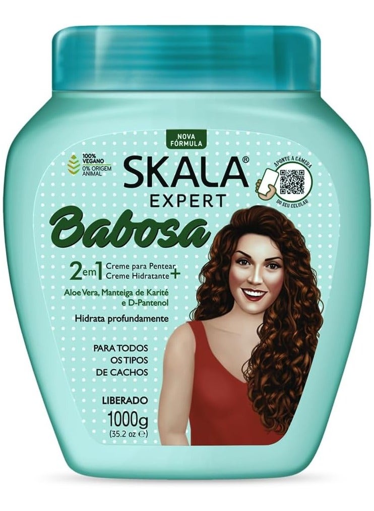 Skalago إكسبيرت بابوزا 2 في 1 – كريم علاج الشعر بالألوفيرا وزبدة الشيا – 1000 غرام - Image 1