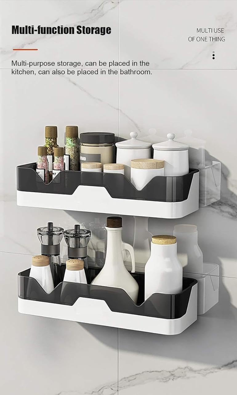 Finner Wall-Mounted Bathroom Storage Shelf - No-Drill Shower Organizer for Toiletries, Shampoo, and Accessories (1) - Image 2