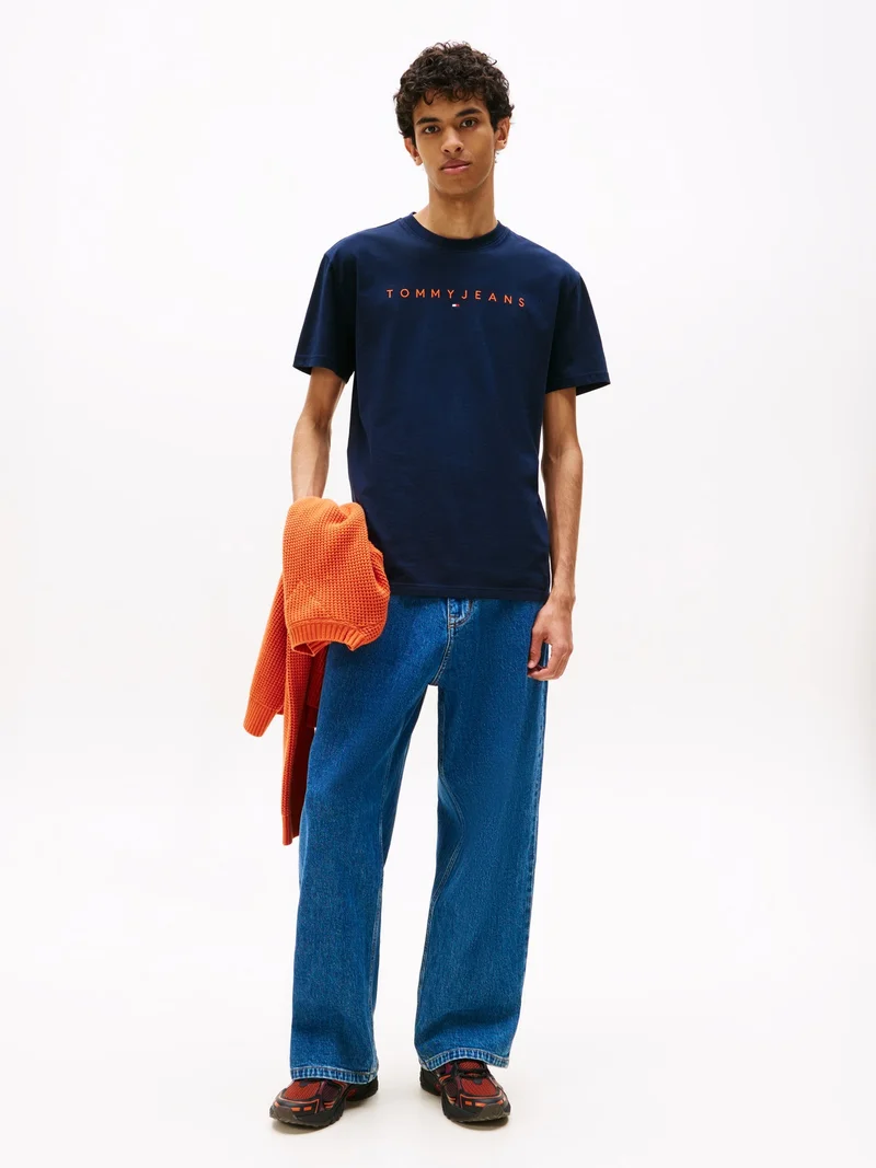 TOMMY JEANS Dark Night Navy Multi Regular Fit T-Shirt for Men | Best Price UAE