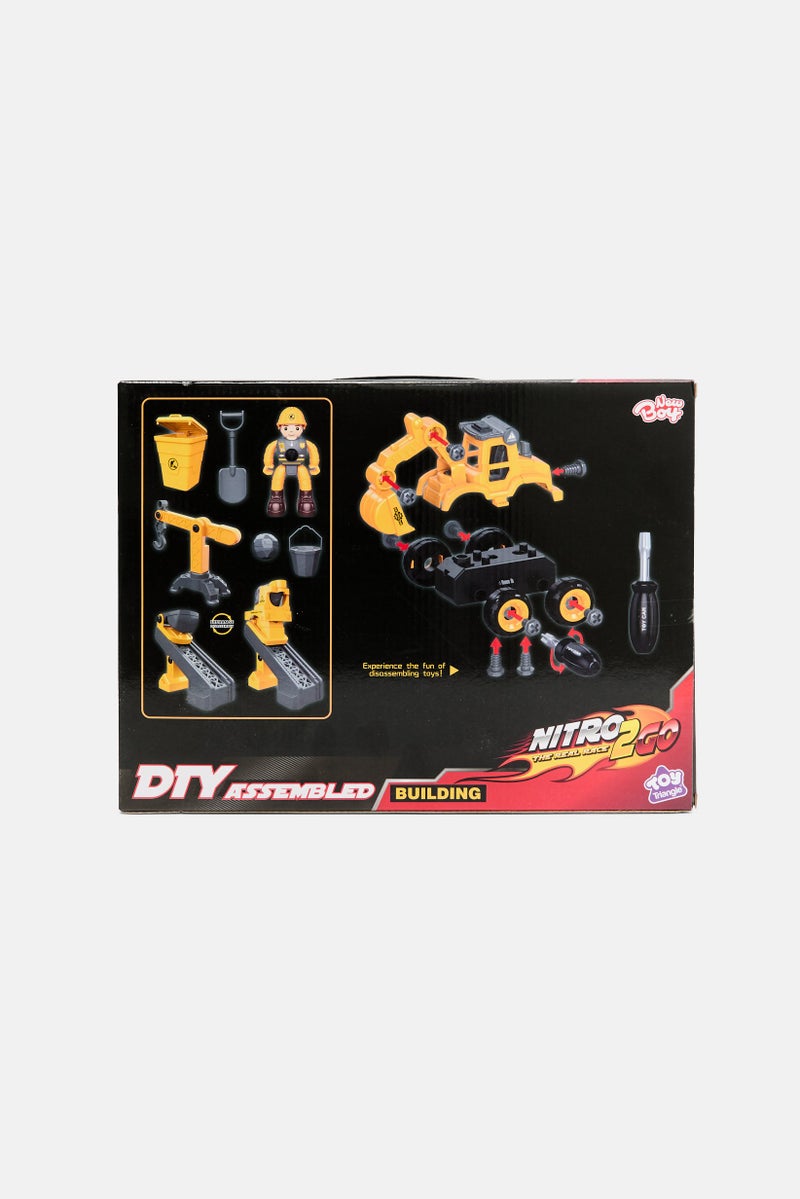 New Boy مجموعة بناء سيارة نيترو2جو مكونة من 11 قطعة، صفراء - Image 4