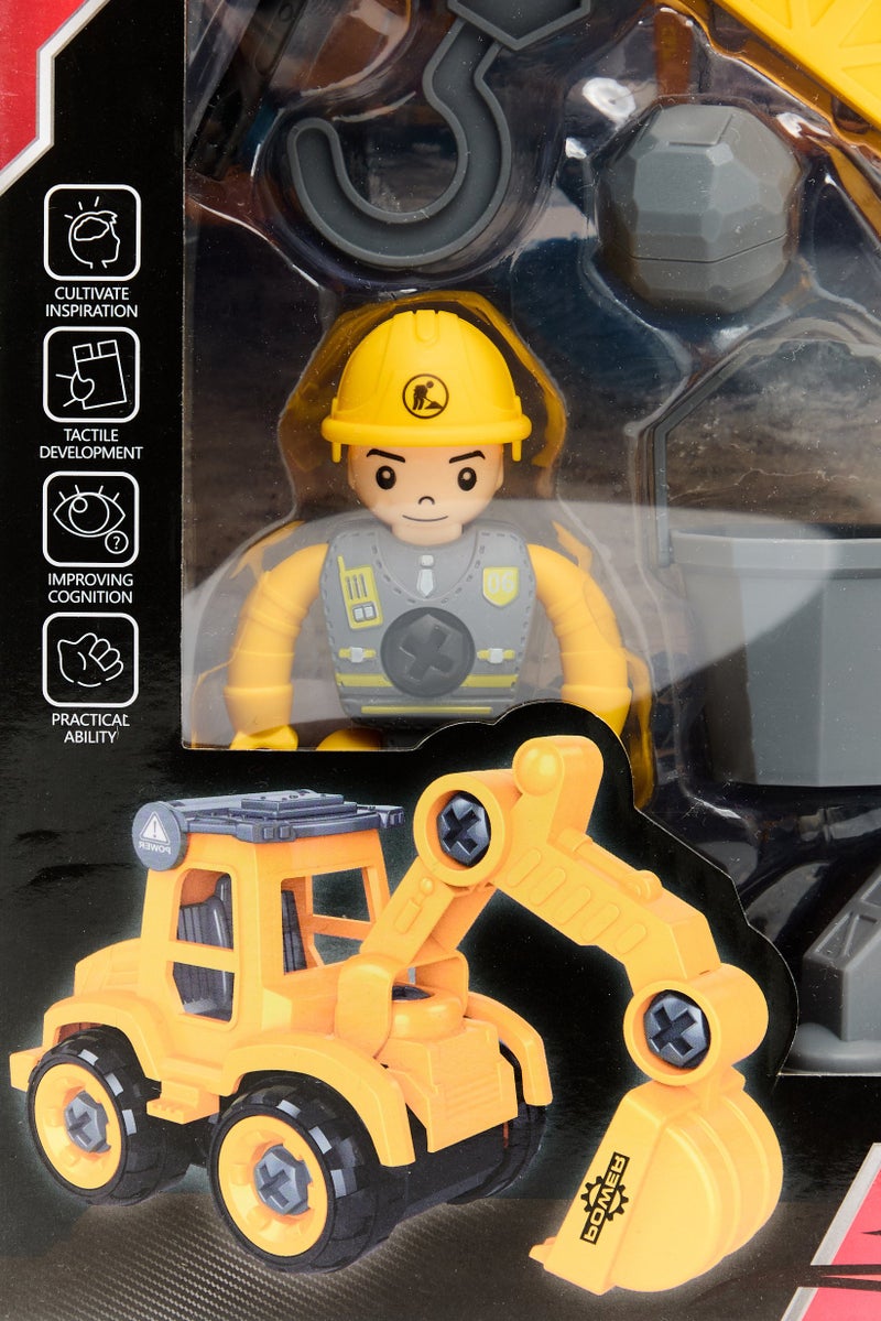 New Boy مجموعة بناء سيارة نيترو2جو مكونة من 11 قطعة، صفراء - Image 2