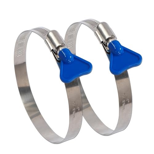 ISPINNER 2pcs 3 Inch Key-Type 304 Stainless Steel Worm Gear Hose Clamps, Adjustable Size Range 60-80mm Clamps for Dryer Vent, Dust Collector and Automotive - Image 2