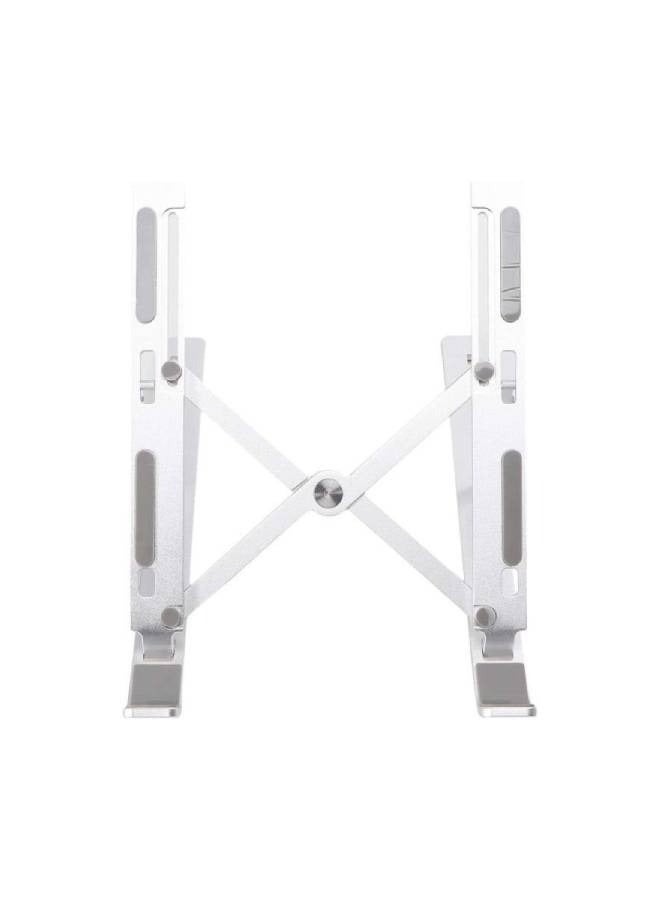 7-Level Adjustable Aluminum Alloy Foldable Laptop Stand - Silver - Image 1