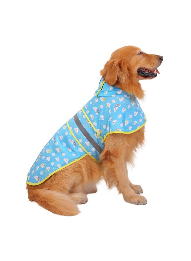HDE Dog Raincoat Hooded Slicker Poncho for Small to X-Large Dogs and Puppies Cartoon Storm - L - Image 1