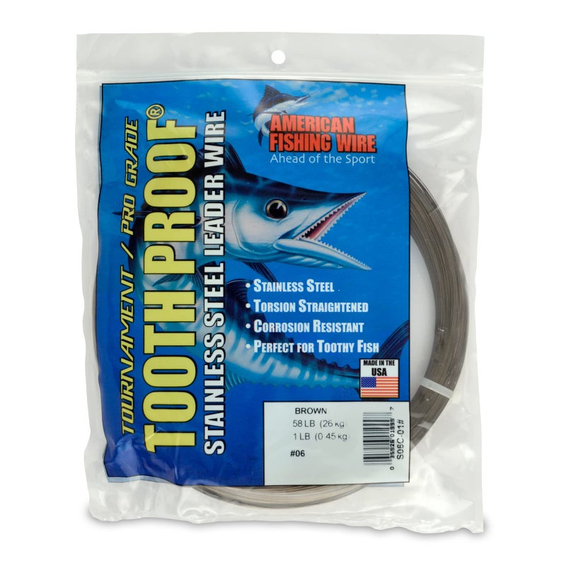 AFW 6 Tooth Proof Stainless Steel Single Strand Leader Wire 58 lb Test Camo 1890ft - Image 2