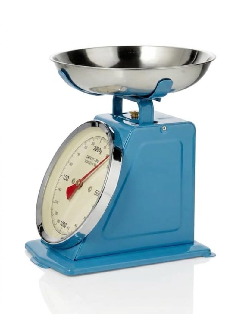 FWM Vintage Mechanical Kitchen Scale, 2-3kg Capacity, Stainless Steel Bowl, Assorted colour - Image 1