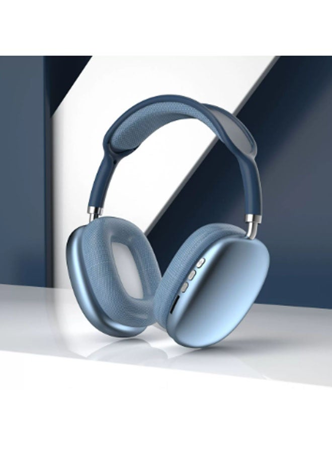 Bluetooth and wired connection dual-mode headphones Gaming Bluetooth headset Enhanced battery life edition Music headphones Retractable design Bluetooth 5.3 gaming headset Noise-cancelling over-ear headphones (Blue) - Image 1