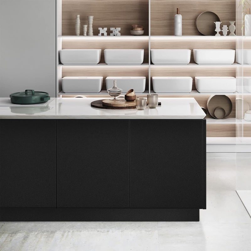 seonta Thick Black Wallpaper 24"x200" Peel and Stick Wall Paper Matte Decorative Self-Adhesive Removable Vinyl Wrap Waterproof Contact Paper for Cabinets Countertops Walls - Image 3