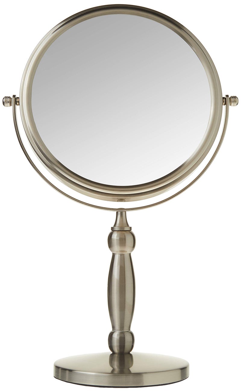 Floxite Dual sided 1x and 15x Vanity Mirror, Brushed Nickel - Image 3