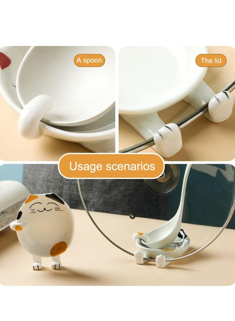 Loquat Spoon Rest Ceramic Cute Spoon Holder Rest for Stove Top Kitchen Accessories (Yellow) - Image 3