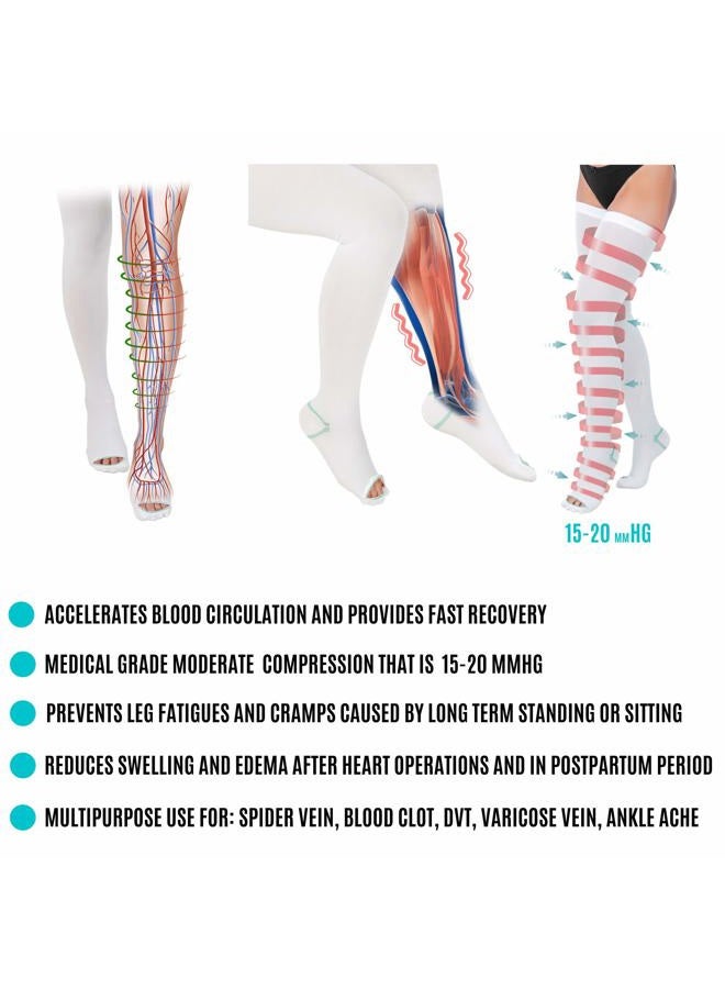 invera Anti Embolism Compression Stockings, Thigh High Unisex Ted Hose Socks 15-20 mmHg Moderate Level (XXXL) - Image 5