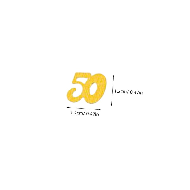 رقم 50 تفل ذهبي براق لديكور حفلات أعياد الميلاد وتناثر طاولة الذكرى السنوية - Image 3