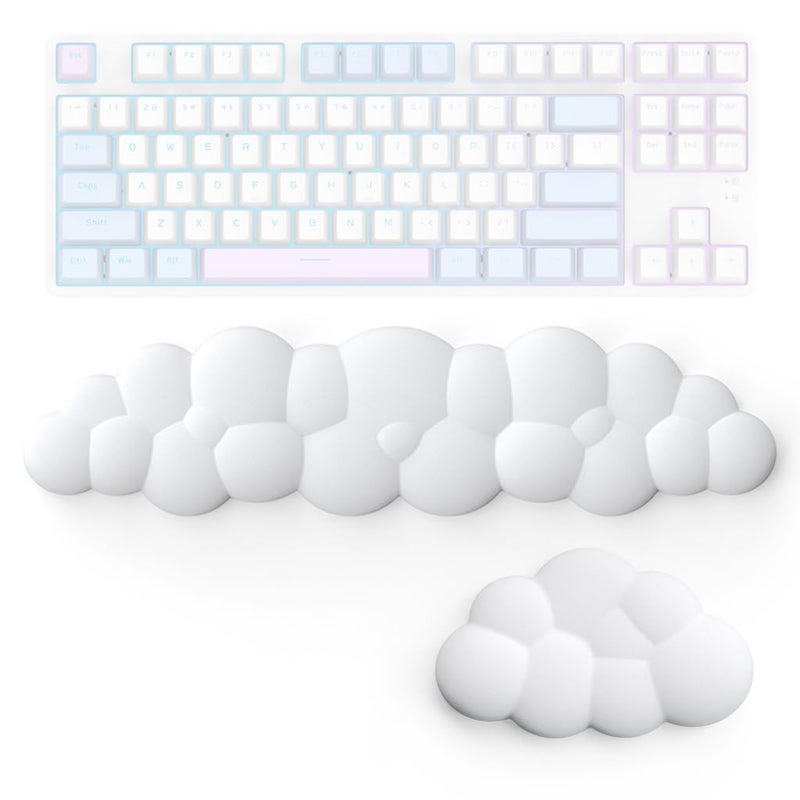Verilux ® Desktop Computer Typing Wrist Rest Combo Keyboard Wrist Rest Fatigue Relief Arm Rest for Typing Non-Slip Base Wrist Rest Ergonomic Design Memory Foam PU Wrist for Typing, Gaming, 2pcs - Image 1