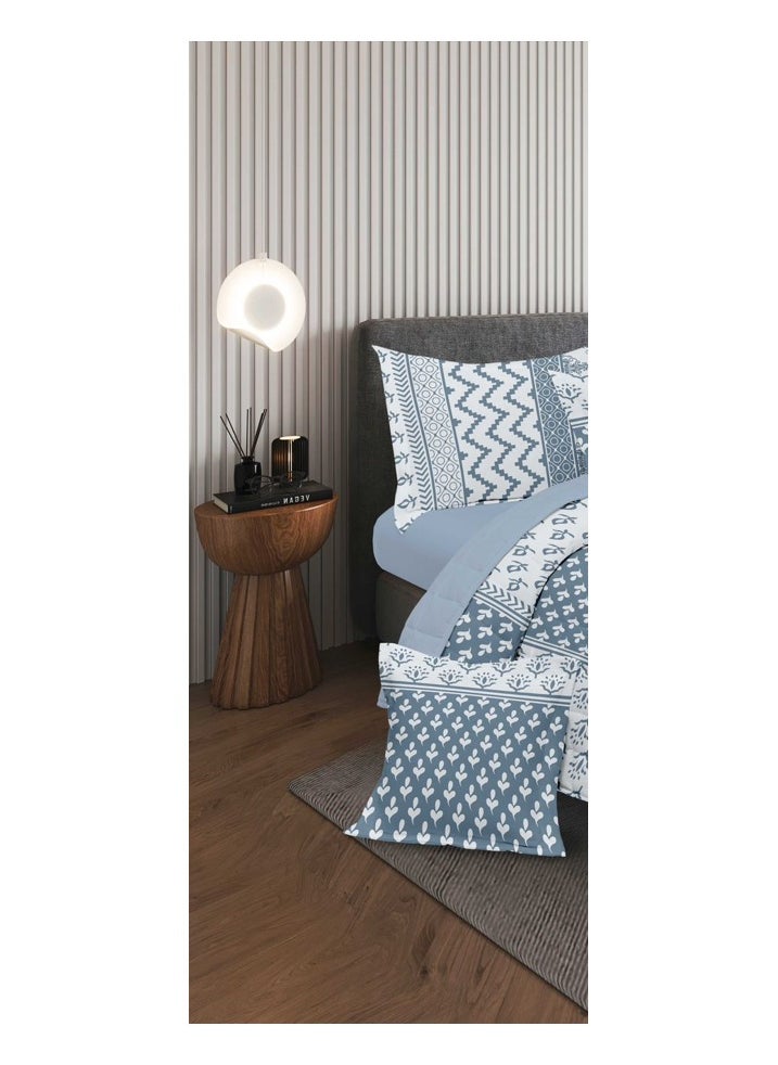 Red Rose A practical summer double bed sheet with a printed design to suit your room's decor, made of microfiber, measuring 230*250cm.  - Image 2