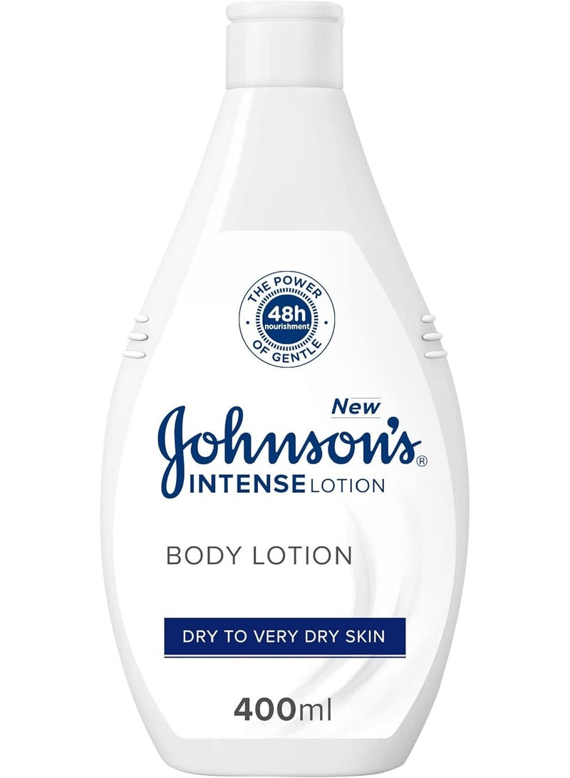 Johnson's Intense Body Lotion, Dry To Very Dry Skin, Intense Nourishment, hydrates and nourishes skin, leaving it beautifully soft, smooth, and healthy-looking for up to 48 hours, 400ml - Image 1