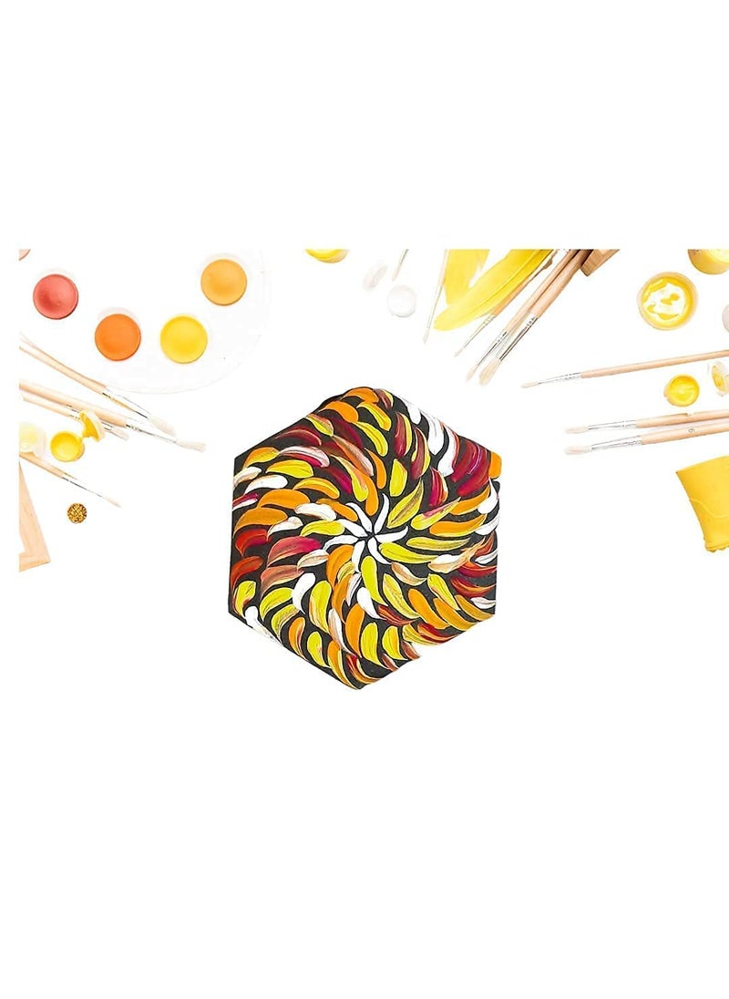 Generic Ecomology Pack of 40 20Round 20Hexagon 2 Shape Key Chains with Ring 50 x 50 mm It is Suitable for All Type of Craft and Painting Activities Mandala Art MDF Board Suitable for Decoupage  - Image 3