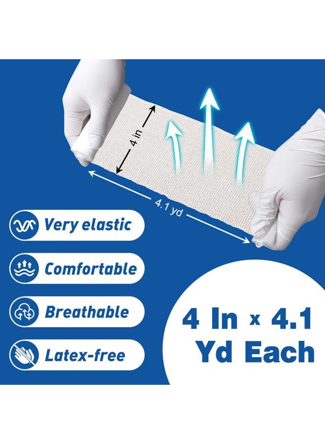 AZEN 30 Pack Gauze Rolls Bandages, 4 in x 4.1 Yards, Premium Medical Supplies & First Aid Supplies, Bandage Wrap Vet Wrap, Mummy Wraps - Image 3