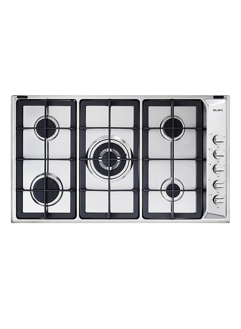 إلبا بوتاجاز بلت إن البا، غاز، 90 سم، 5 شعلة، E95-545XND - فضي