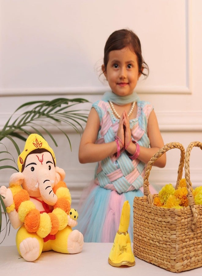 Panda's Box Mari-Gold Plush Mala | As Seen on Shark Tank | Soft, Bright Colored, Lightweight & Kids -Safe | Best Sensory Development Gift For Babies | Suited For Kids Temple, God Idols & Festive Décor - Image 3