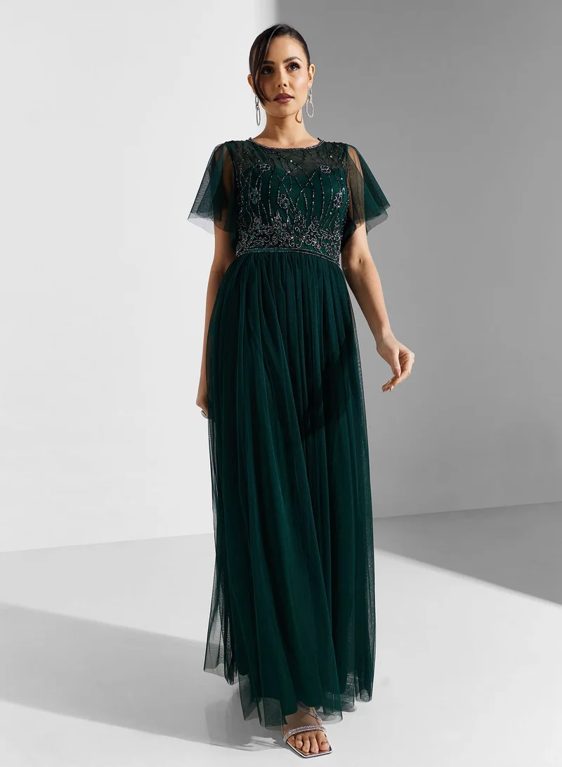 Namshi x Emerald Tulle Gown Dress