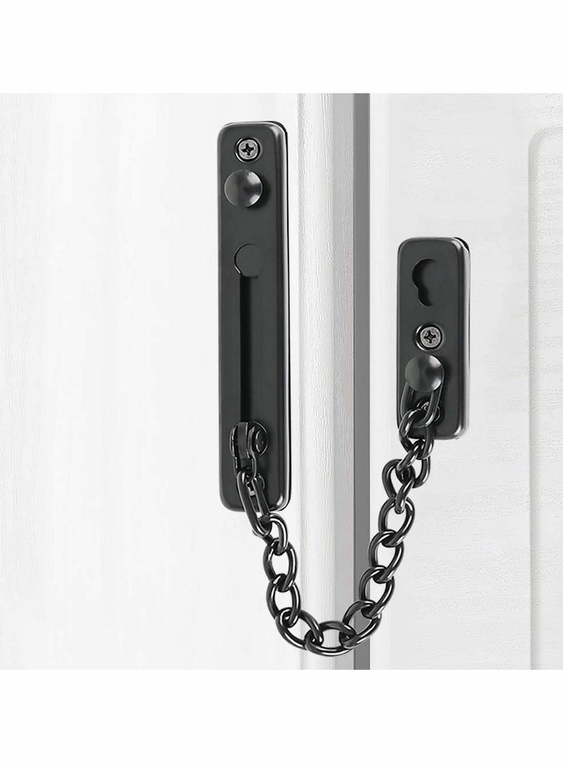 Generic Stainless Steel Chain Door Guard with Spring Anti-Theft Press Lock, Punch Free Door Chain Lock, Bedroom Home Apartment Hotel Security Door Sliding Safety Chain Lock Stainless Steel Easy Installation  - Image 4