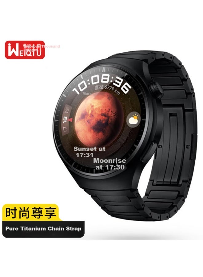 Wei Qiantu Weiqiantu سوار ساعة التيتانيوم المعدني لساعة Huawei Watch Ultimate Master Watch4pro/gt4/gt5/pro 46/48مم - Image 1