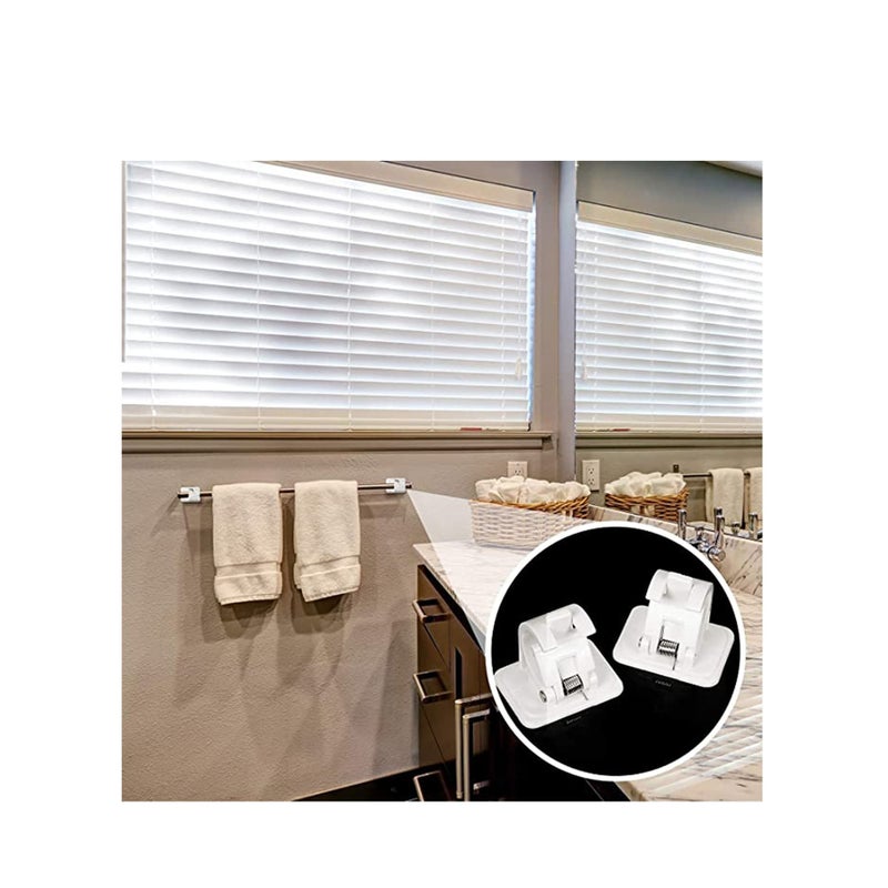 SOLARAE 8 Pieces Self Adhesive Curtain Rod Bracket Drapery Hook Holders Fixing Rod Holder Curtain Pole Wall Brackets Towel Rod Hooks for Home Bathroom and Hotel Use - Image 4