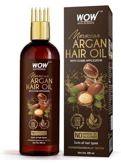 Moroccan Argan Hair Oil With Comb Applicator No Mineral Oil And Silicones 200Ml
