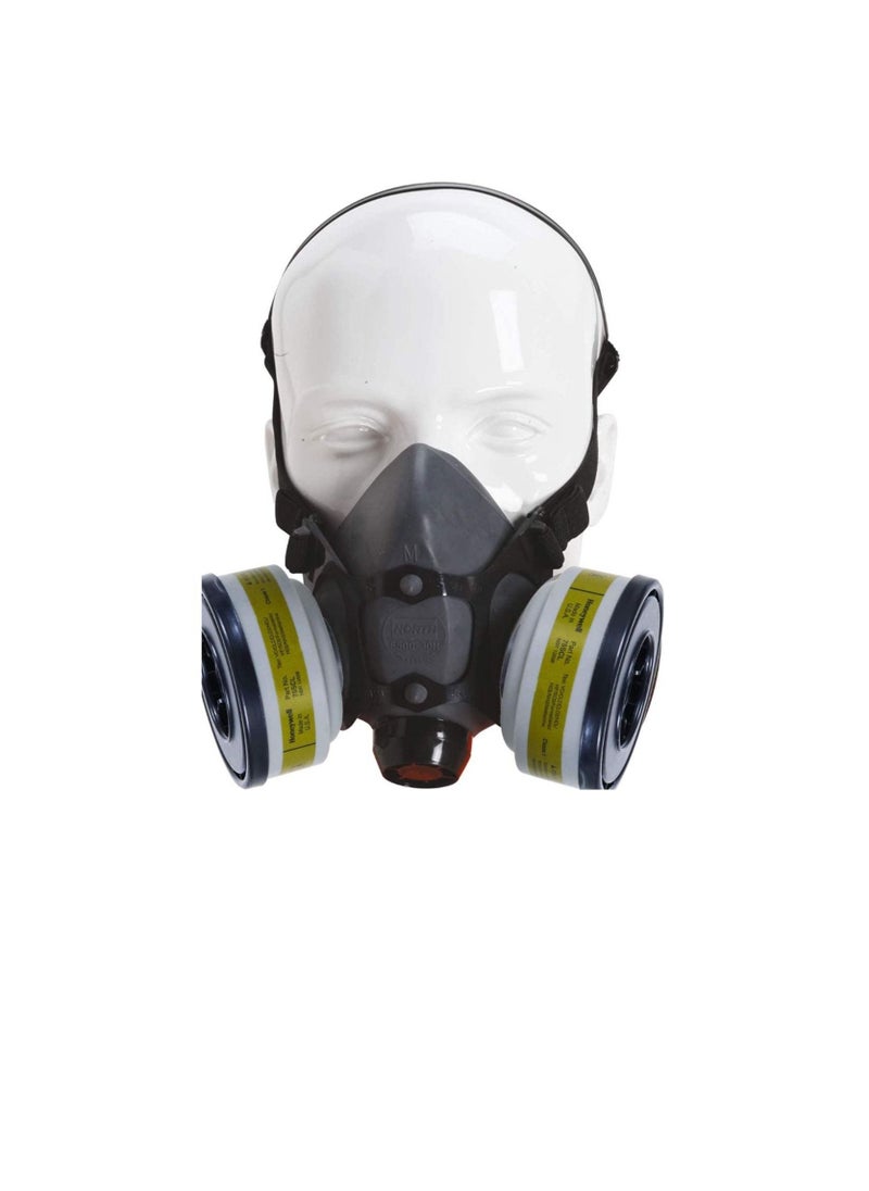 Honeywell - Honeywell North Half Mask Respirator Niosh Approved with Dual Filter Cartridges for Gases Vapors Dust - Image 1