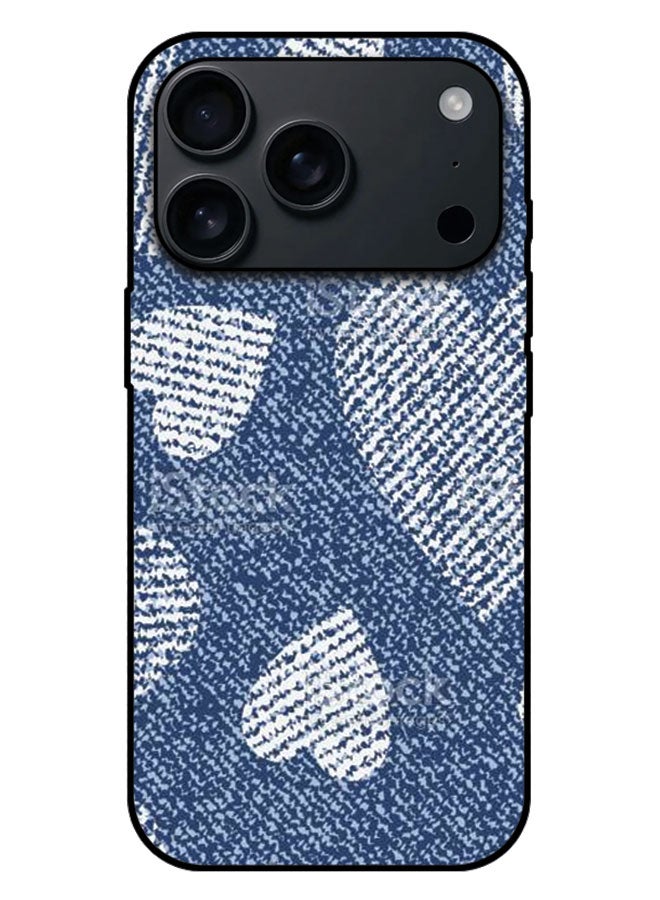 غطاء واقي مطبوع لآيفون 17 برو ماكس - جينز مع قلب