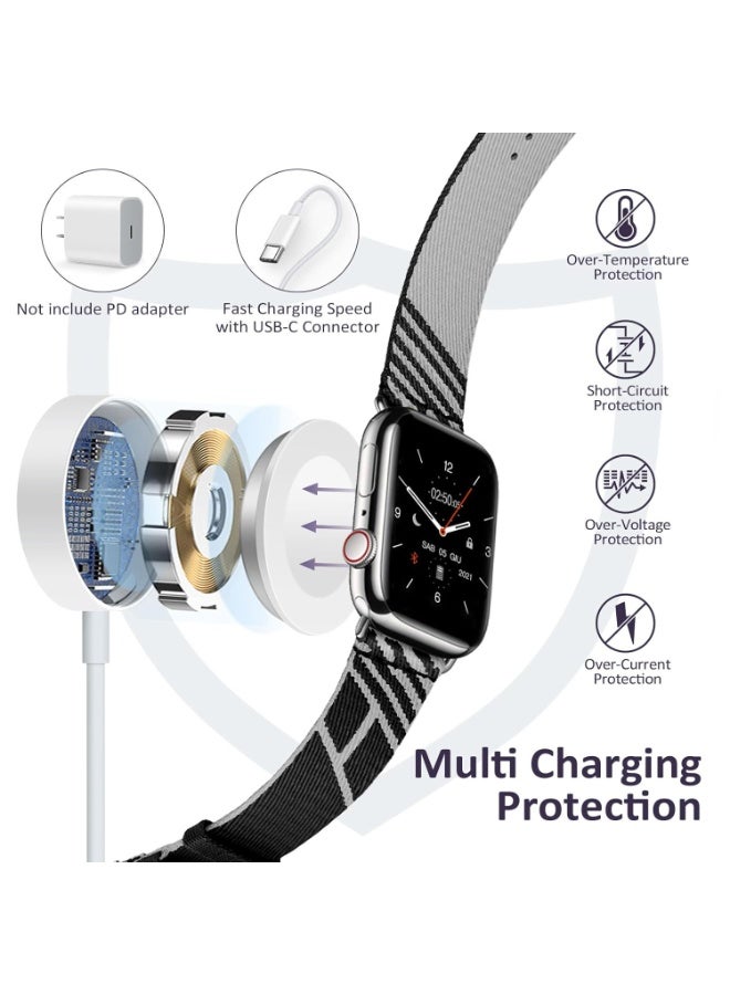 SUKILO Fast Charging USB-C Watch Charger Cord Compatible with Apple Watch Series 1–9/SE/Ultra – 4.9ft Magnetic Portable Cable - Image 3