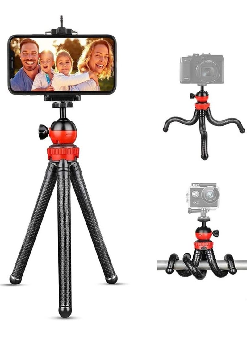 Flexible Tripod，12 Inch Phone Tripod for iPhone and Android Phone, Action Camera Tripod for GoPro Canon Nikon DSLR - Image 1
