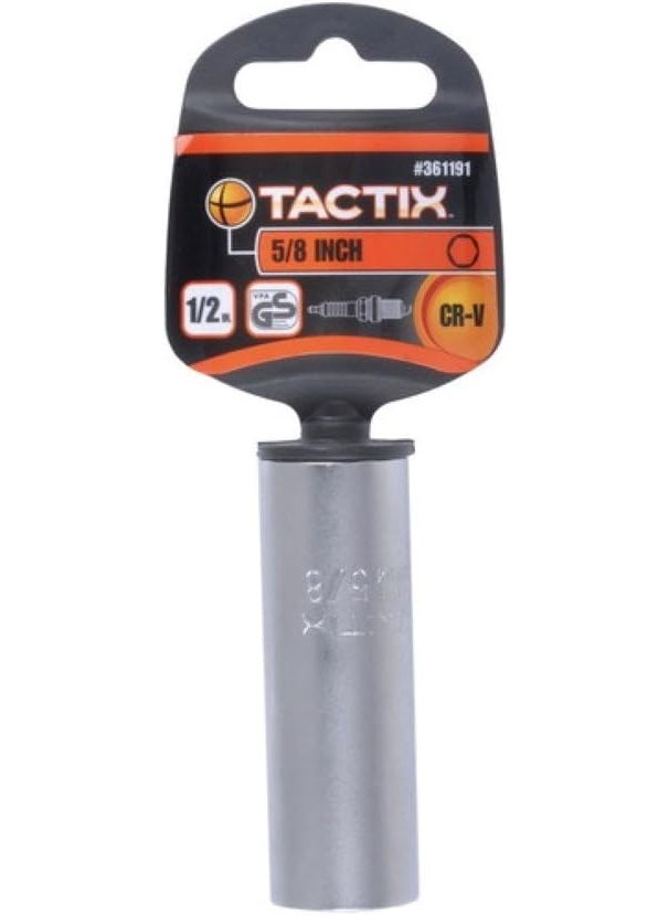 Tactix Tactix 361191 Spark Plug Socket with 12Inch Drive 58Inch BlackOrange 