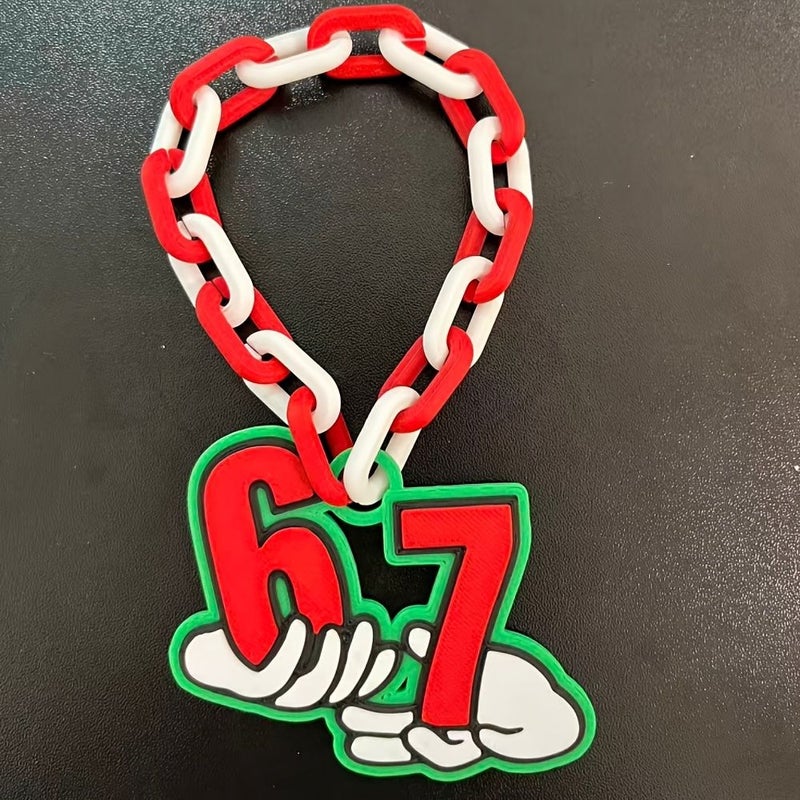 Red And White 67 Elf Chain 3D Printed Holiday Elves Decor, Model B - Image 1