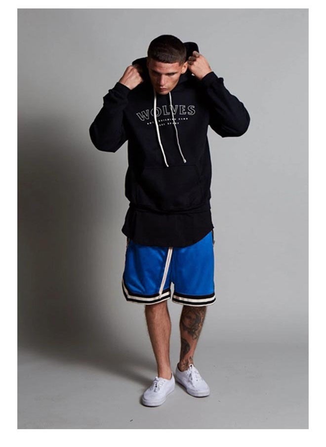 Generic - Plus Size Casual Men Striped Basketball Shorts Summer Drawstring Sports Pants Blue - Image 1