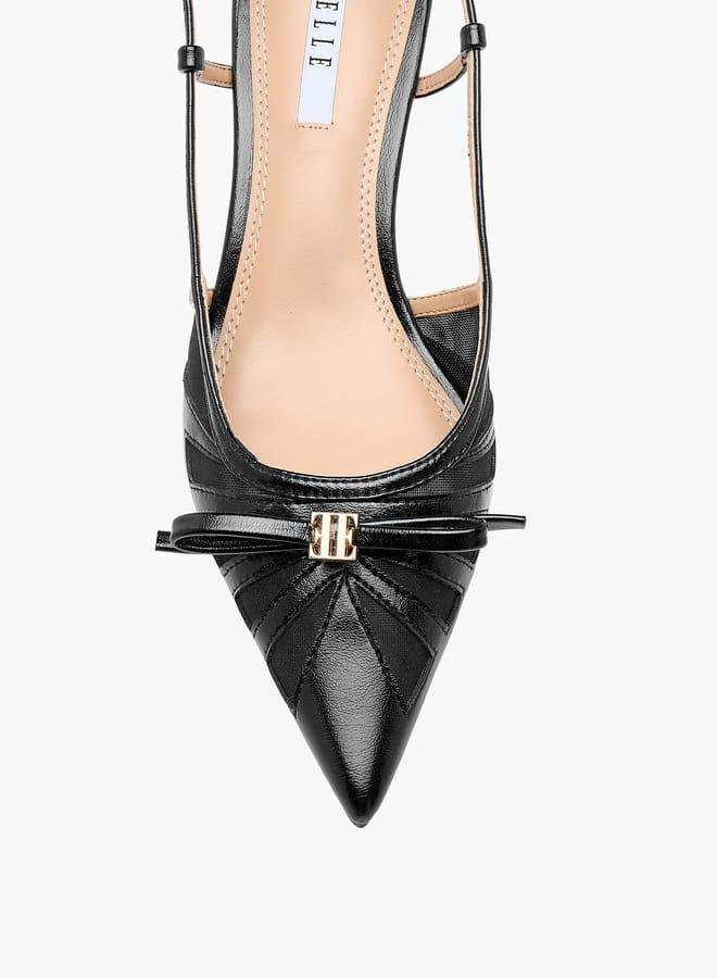 ELLE Women's Bow Accent Shoes with Buckle Closure and Kitten Heels - Image 4