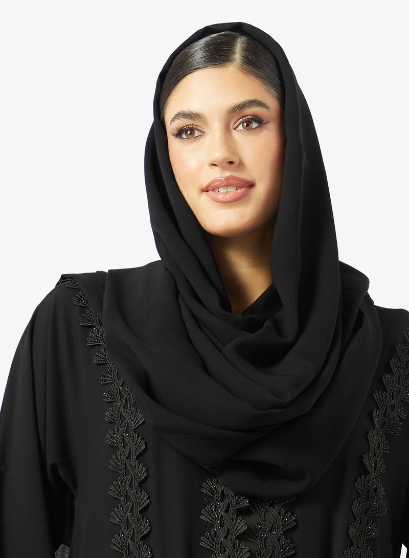 خزانة عباية بشريط دانتيل وشيلة - Image 4
