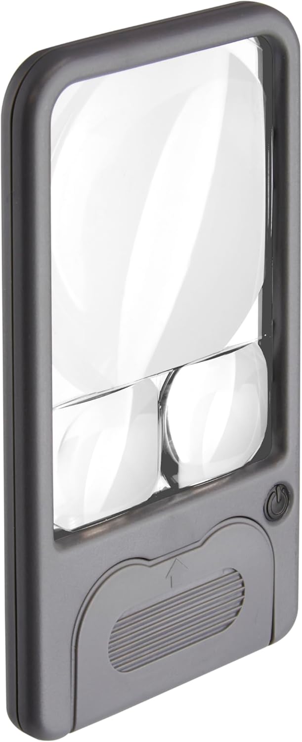 Carson LED Lighted MultiPower 25x 45x and 6x Pocket Magnifier Grey - Image 2