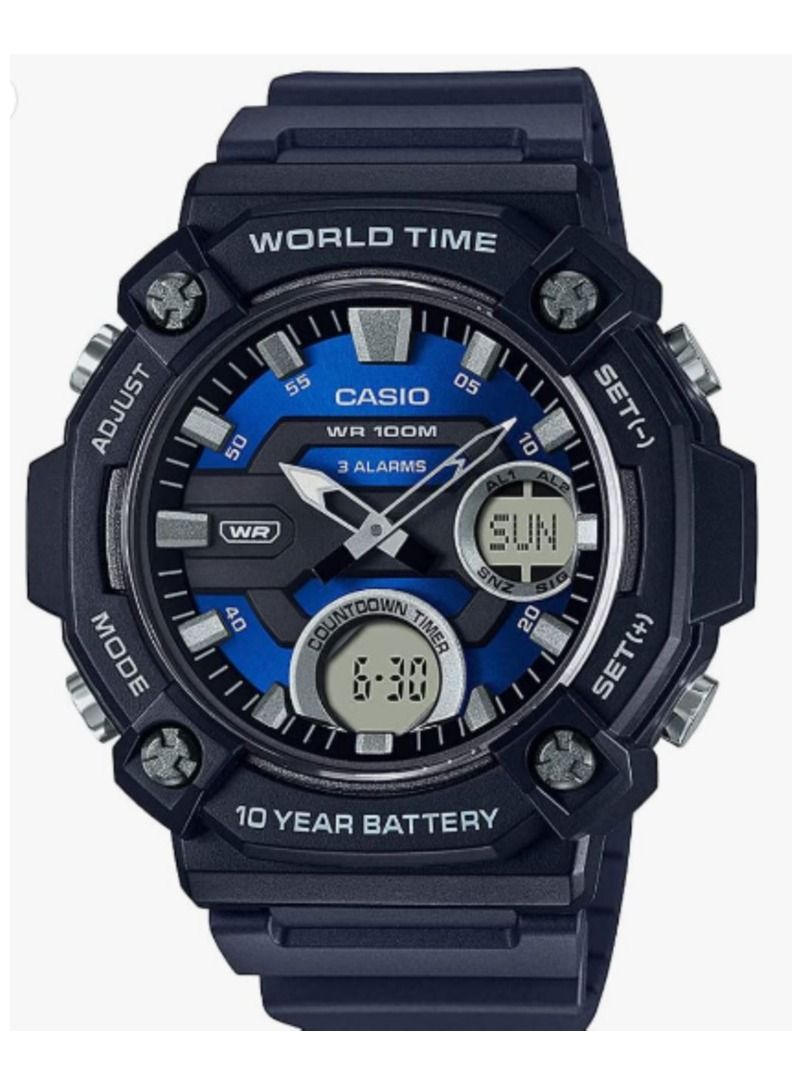 CASIO Men's Digital, Analog and Resin Band Watch AEQ-120W-2AVDF - Image 1