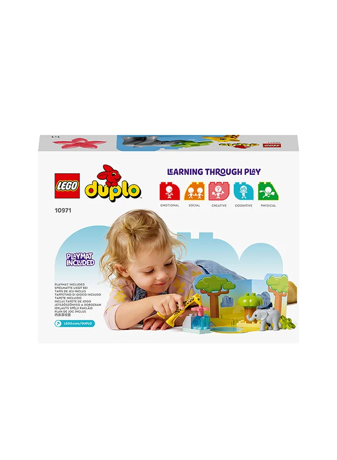 ليغو Duplo Wild Animals Of Africa Building Toy; Learning Gift For Kids; Imaginative Play With A Baby Elephant And Baby Giraffe; Safari Animals Playset For Toddlers And Preschoolers Aged 2+ (10 Pieces) 10971