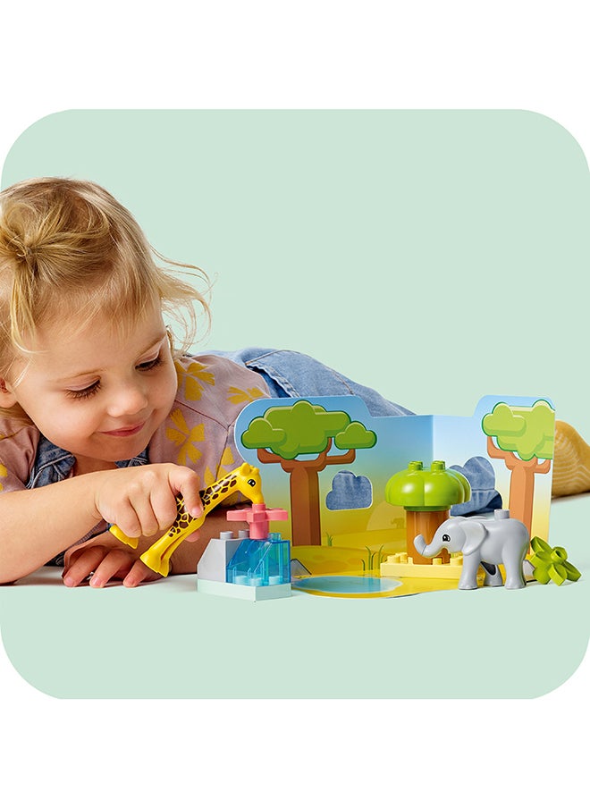 LEGO - Duplo Wild Animals Of Africa Building Toy; Learning Gift For Kids; Imaginative Play With A Baby Elephant And Baby Giraffe; Safari Animals Playset For Toddlers And Preschoolers Aged 2+ (10 Pieces) 10971 - Image 1