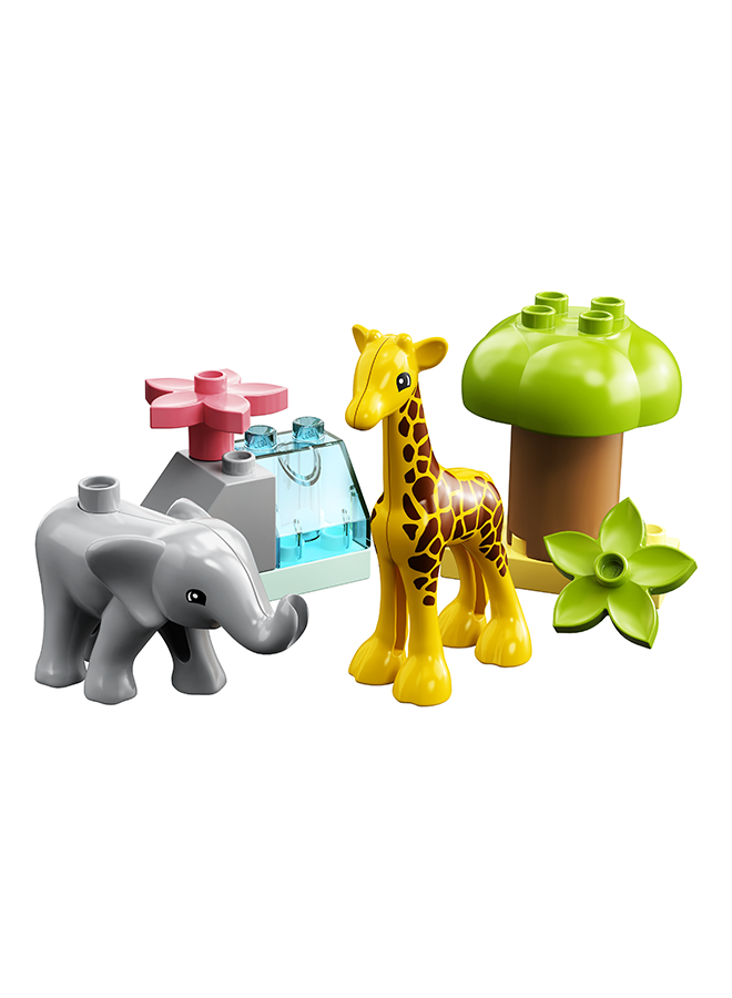 ليغو Duplo Wild Animals Of Africa Building Toy; Learning Gift For Kids; Imaginative Play With A Baby Elephant And Baby Giraffe; Safari Animals Playset For Toddlers And Preschoolers Aged 2+ (10 Pieces) 10971
