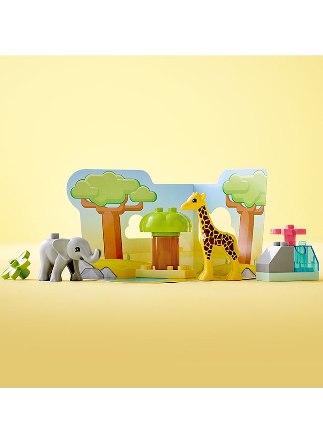 LEGO - Duplo Wild Animals Of Africa Building Toy; Learning Gift For Kids; Imaginative Play With A Baby Elephant And Baby Giraffe; Safari Animals Playset For Toddlers And Preschoolers Aged 2+ (10 Pieces) 10971 - Image 1