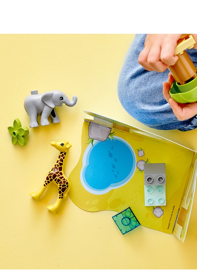 LEGO - Duplo Wild Animals Of Africa Building Toy; Learning Gift For Kids; Imaginative Play With A Baby Elephant And Baby Giraffe; Safari Animals Playset For Toddlers And Preschoolers Aged 2+ (10 Pieces) 10971 - Image 1