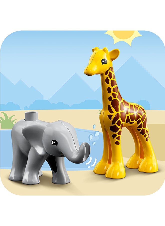 LEGO - Duplo Wild Animals Of Africa Building Toy; Learning Gift For Kids; Imaginative Play With A Baby Elephant And Baby Giraffe; Safari Animals Playset For Toddlers And Preschoolers Aged 2+ (10 Pieces) 10971 - Image 1
