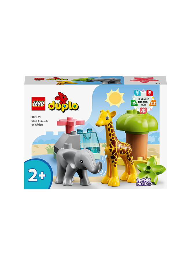 LEGO Duplo Wild Animals Of Africa Building Toy; Learning Gift For Kids; Imaginative Play With A Baby Elephant And Baby Giraffe; Safari Animals Playset For Toddlers And Preschoolers Aged 2+ (10 Pieces) 10971