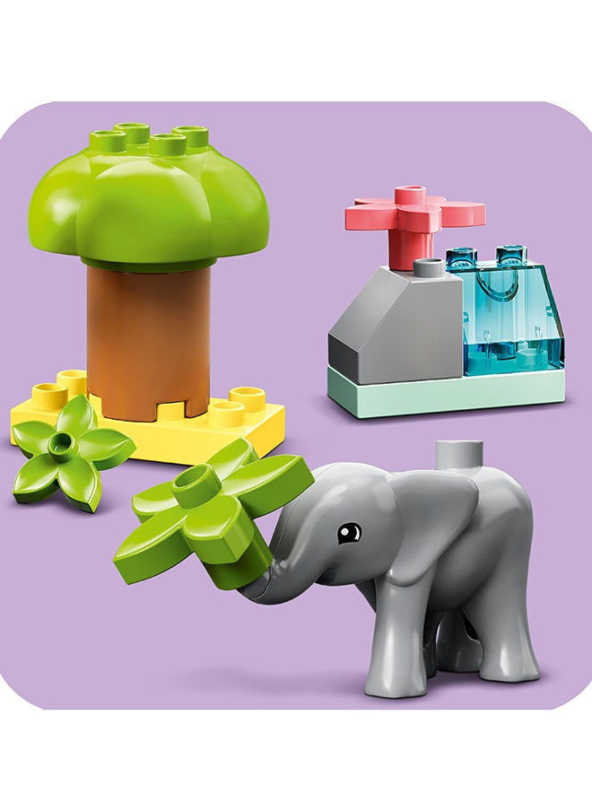 LEGO - Duplo Wild Animals Of Africa Building Toy; Learning Gift For Kids; Imaginative Play With A Baby Elephant And Baby Giraffe; Safari Animals Playset For Toddlers And Preschoolers Aged 2+ (10 Pieces) 10971 - Image 1